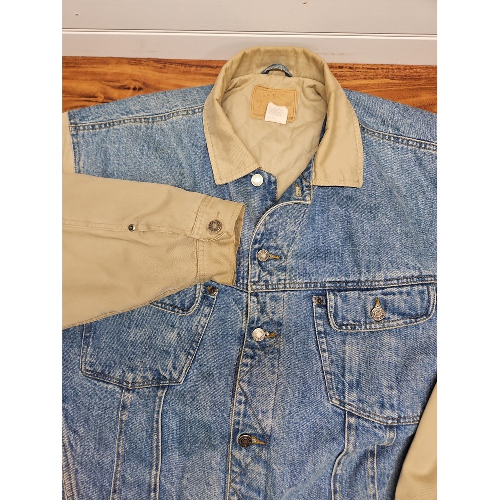 Vintage 1969 Original Gap Khaki Denim Blue Jean Jacket Quilted Men's Sz Lg Y2K